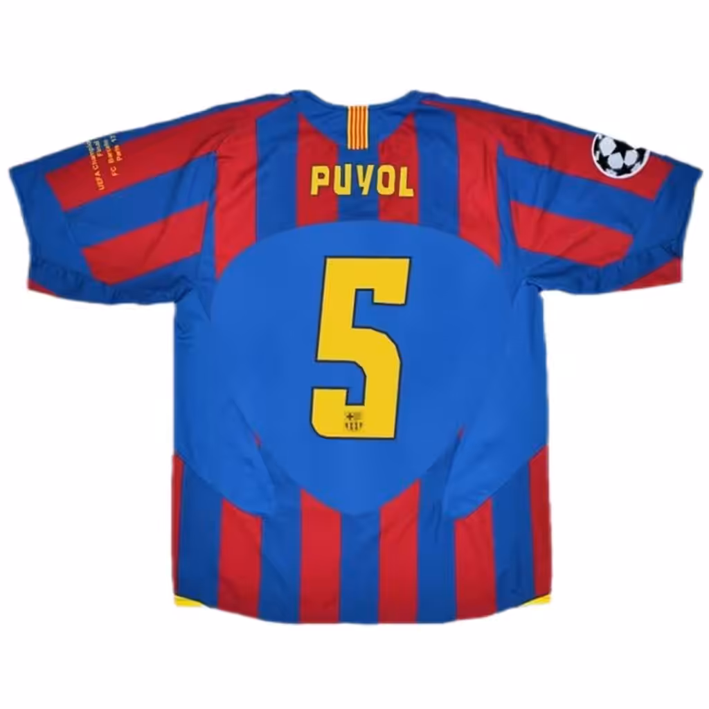 Puyol #5 Retro Barcelona UCL Final Home Jersey 2005/06