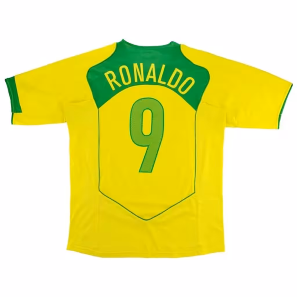 Ronaldo #9 Retro Brazil Home Jersey 2004
