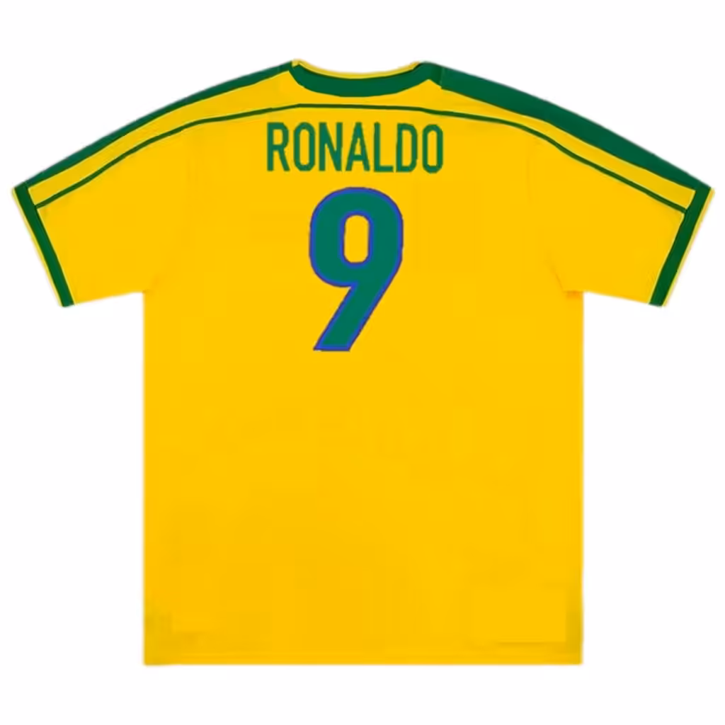 Ronaldo #9 Retro Brazil Home Jersey World Cup 1998