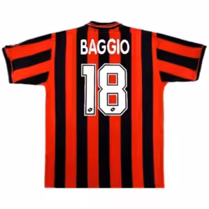 BAGGIO #18 Retro AC Milan Home Jersey 1996/97