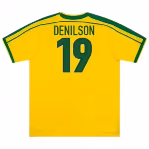 DENILSON #19 Retro Brazil Home Jersey World Cup 1998