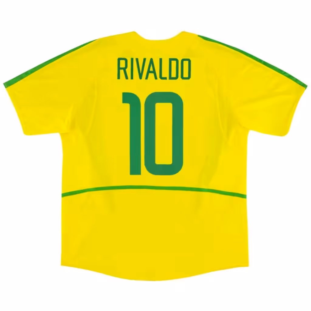 RIVALDO #10 Retro Brazil Home Jersey World Cup 2002