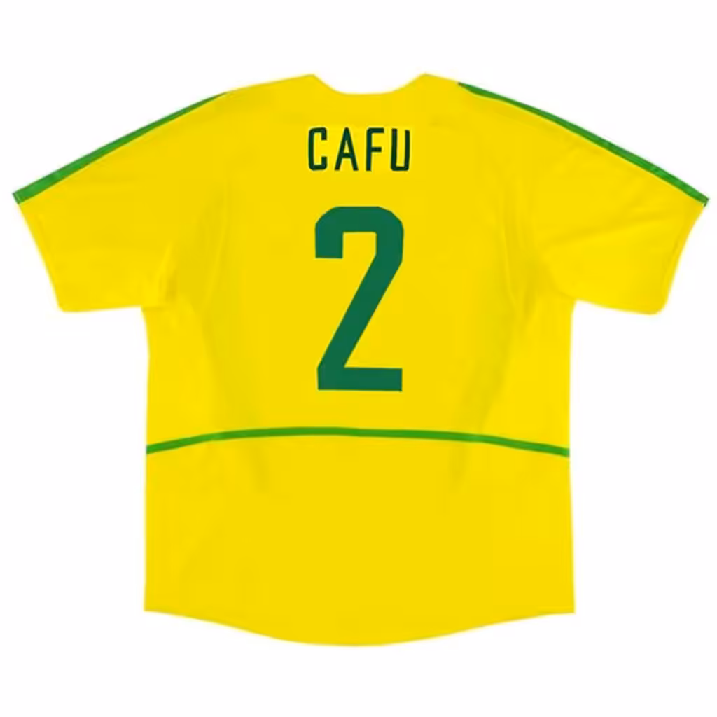 CAFU #2 Retro Brazil Home Jersey World Cup 2002