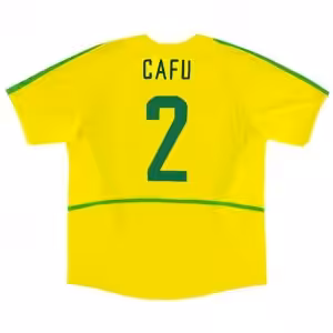 CAFU #2 Retro Brazil Home Jersey World Cup 2002