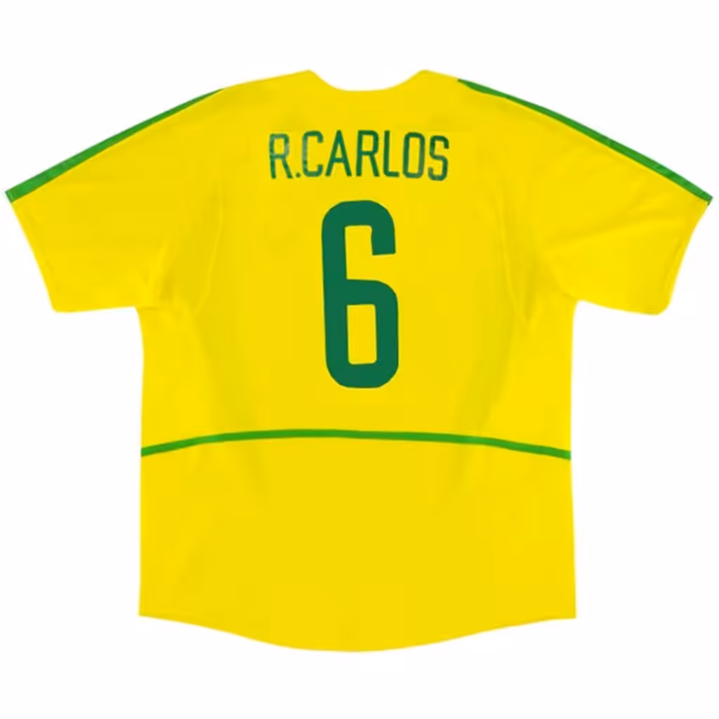 R.CARLOS #6 Retro Brazil Home Jersey World Cup 2002