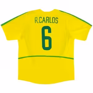 R.CARLOS #6 Retro Brazil Home Jersey World Cup 2002