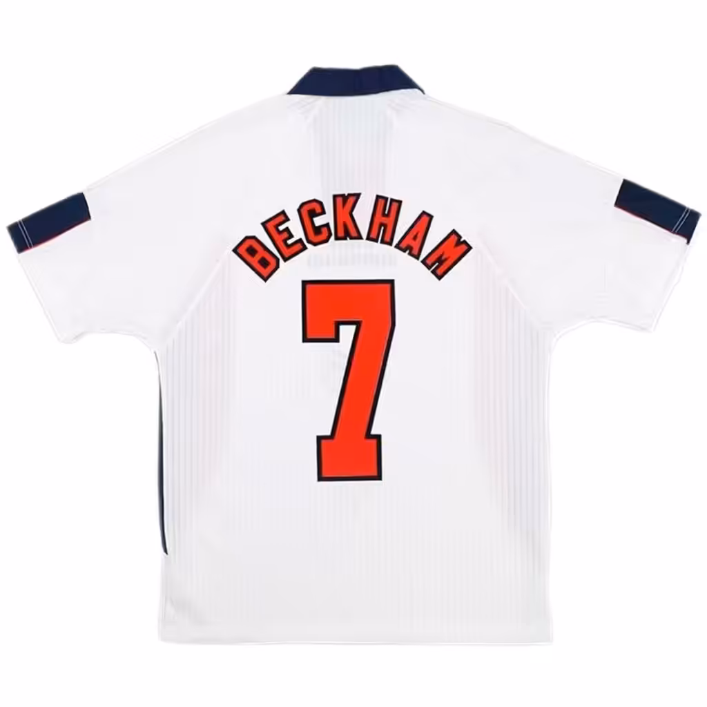 Beckham #7 Retro England Home Jersey World Cup 1998