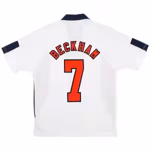 Beckham #7 Retro England Home Jersey World Cup 1998