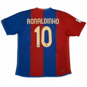 Ronaldinho #10 Retro Barcelona Home Jersey 2006/07