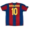 Ronaldinho #10 Retro Barcelona Home Jersey 50-Years Anniversary 2007/08