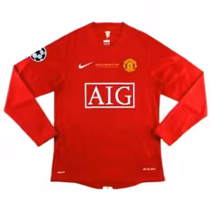 Retro Manchester United UCL Final Home Long Sleeve Jersey 2007/08
