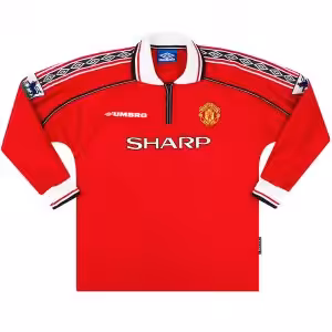 Retro Manchester United Home Long Sleeve Jersey 1998/00