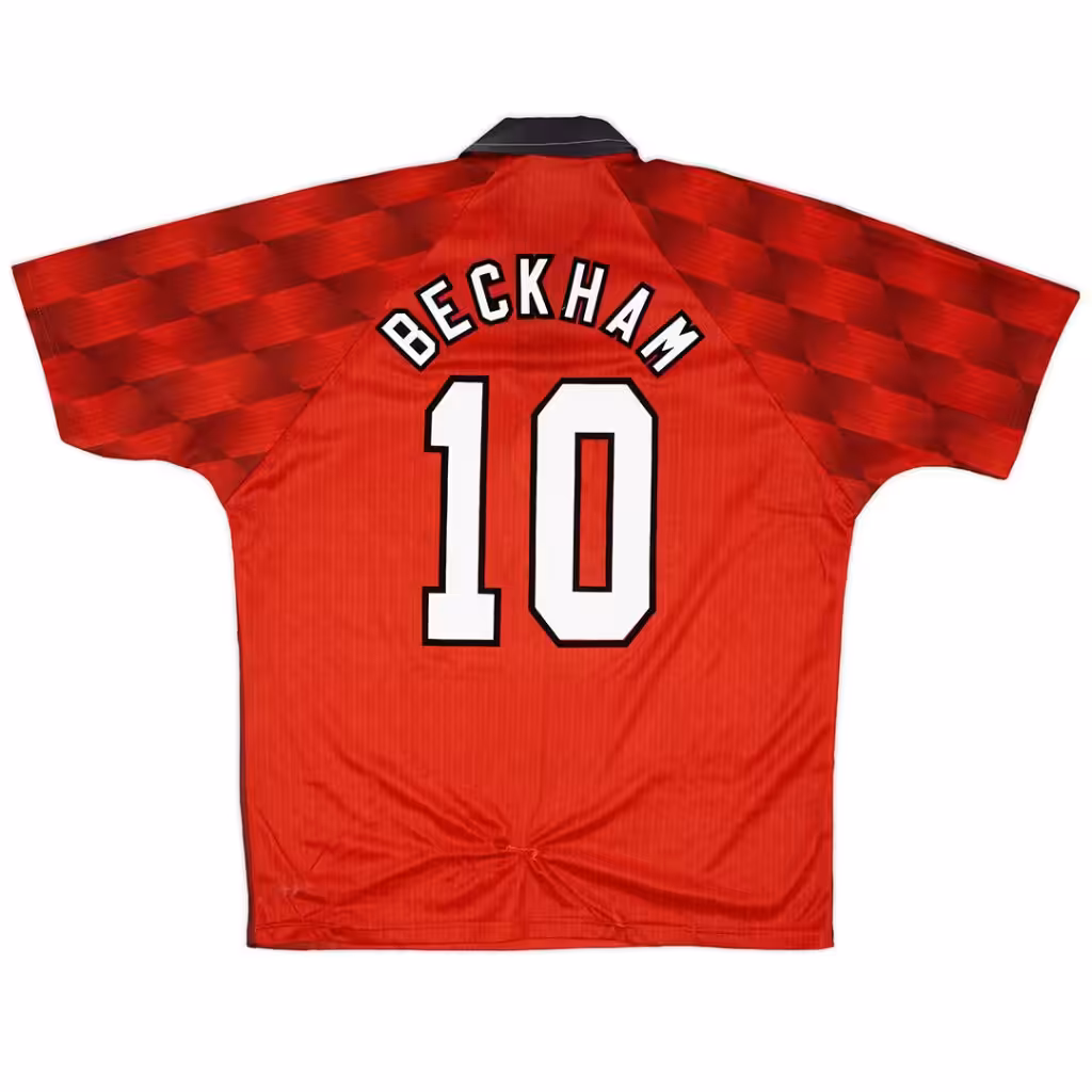 Beckham #10 Retro Manchester United Home Jersey 1996/98