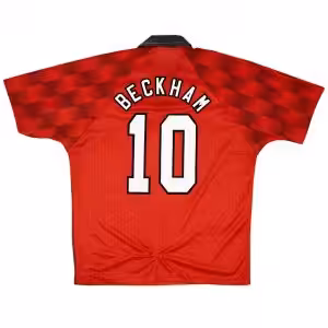 Beckham #10 Retro Manchester United Home Jersey 1996/98
