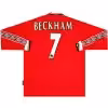 Beckham #7 Retro Manchester United Home Sleeve Sleeve Jersey 1998/00