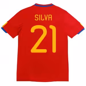 SILVA #21 Retro Spain Home Jersey 2010