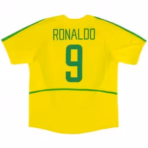 Ronaldo #9 Retro Brazil Home Jersey World Cup 2002