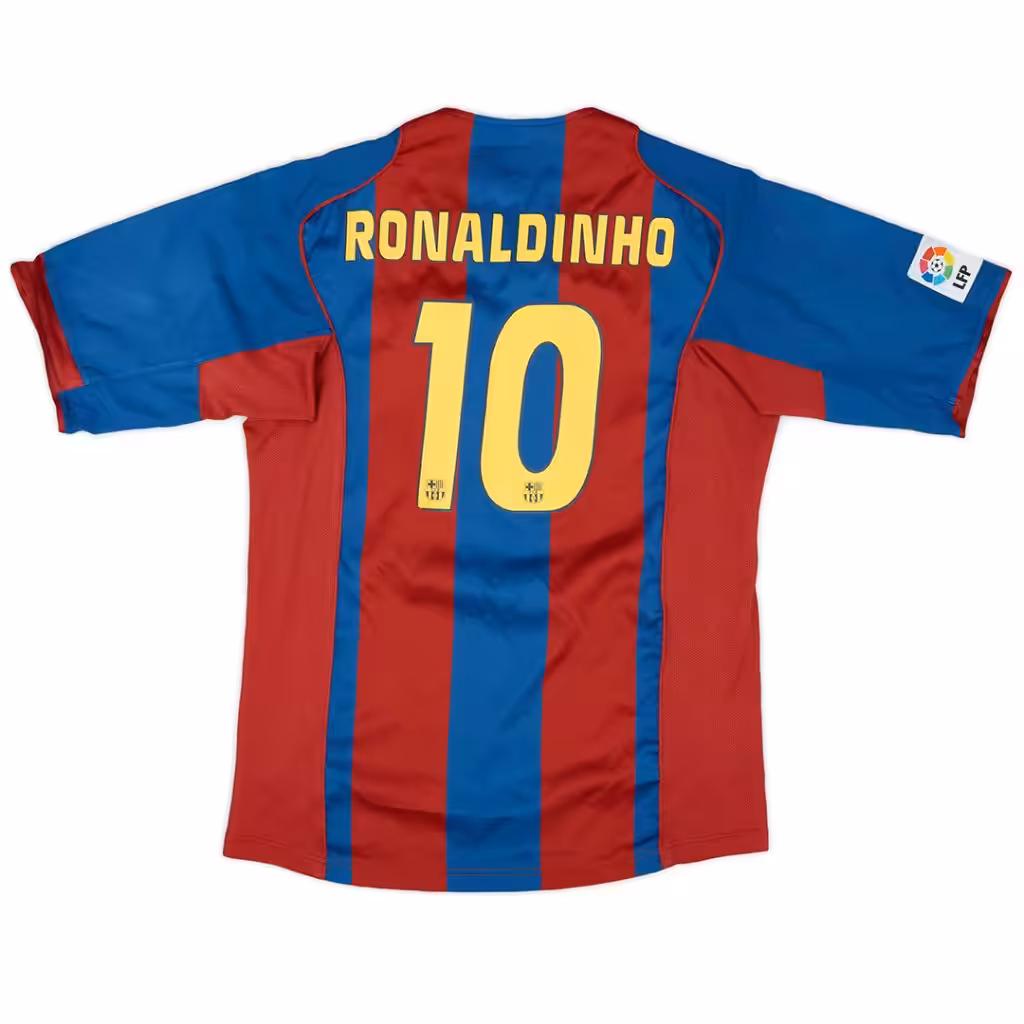 Ronaldinho #10 Retro Barcelona Home Jersey 2004/05