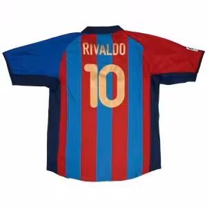 RIVALDO #10 Retro Barcelona Home Jersey 2001/02