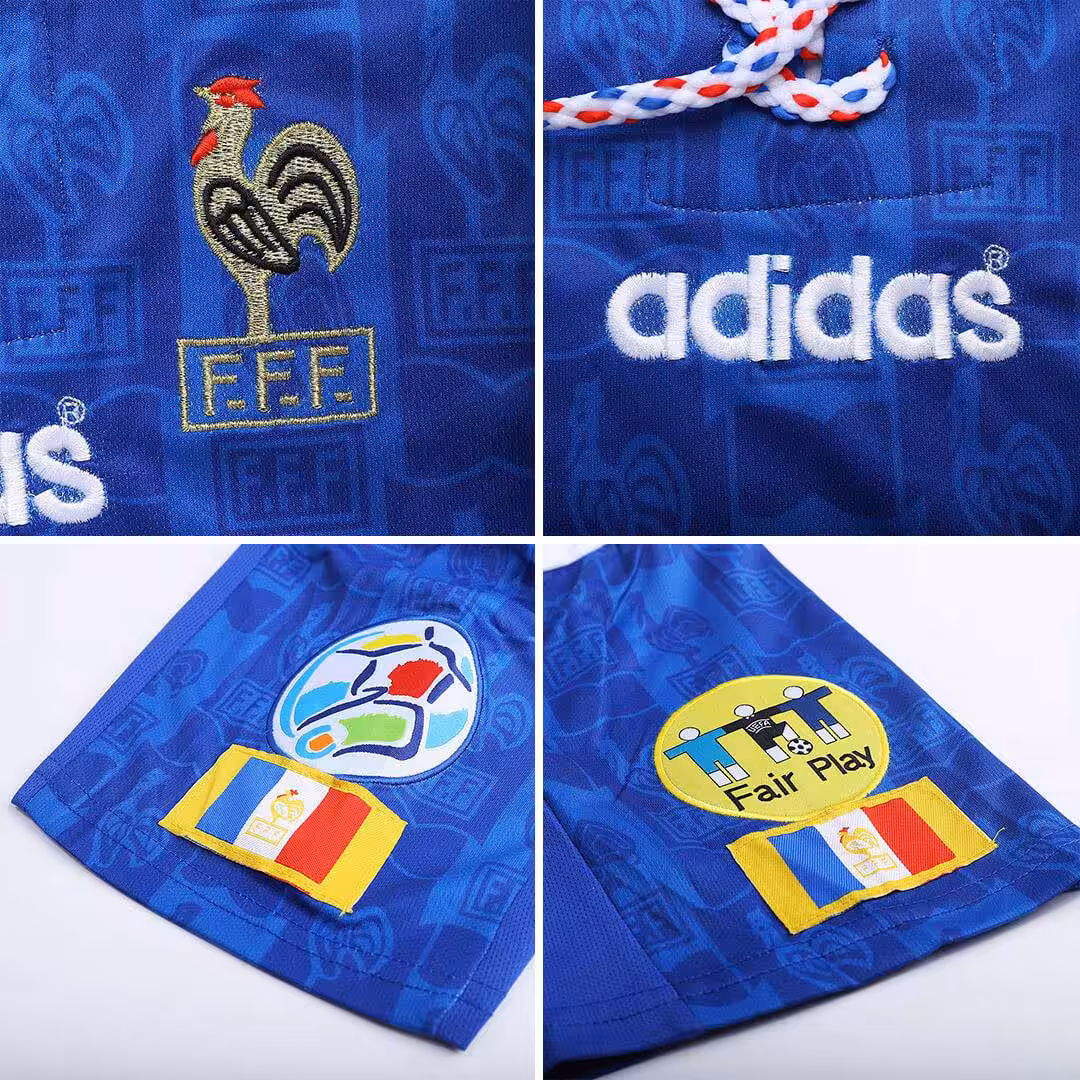 Zidane #10 Retro France Home Jersey Euro Cup 1996