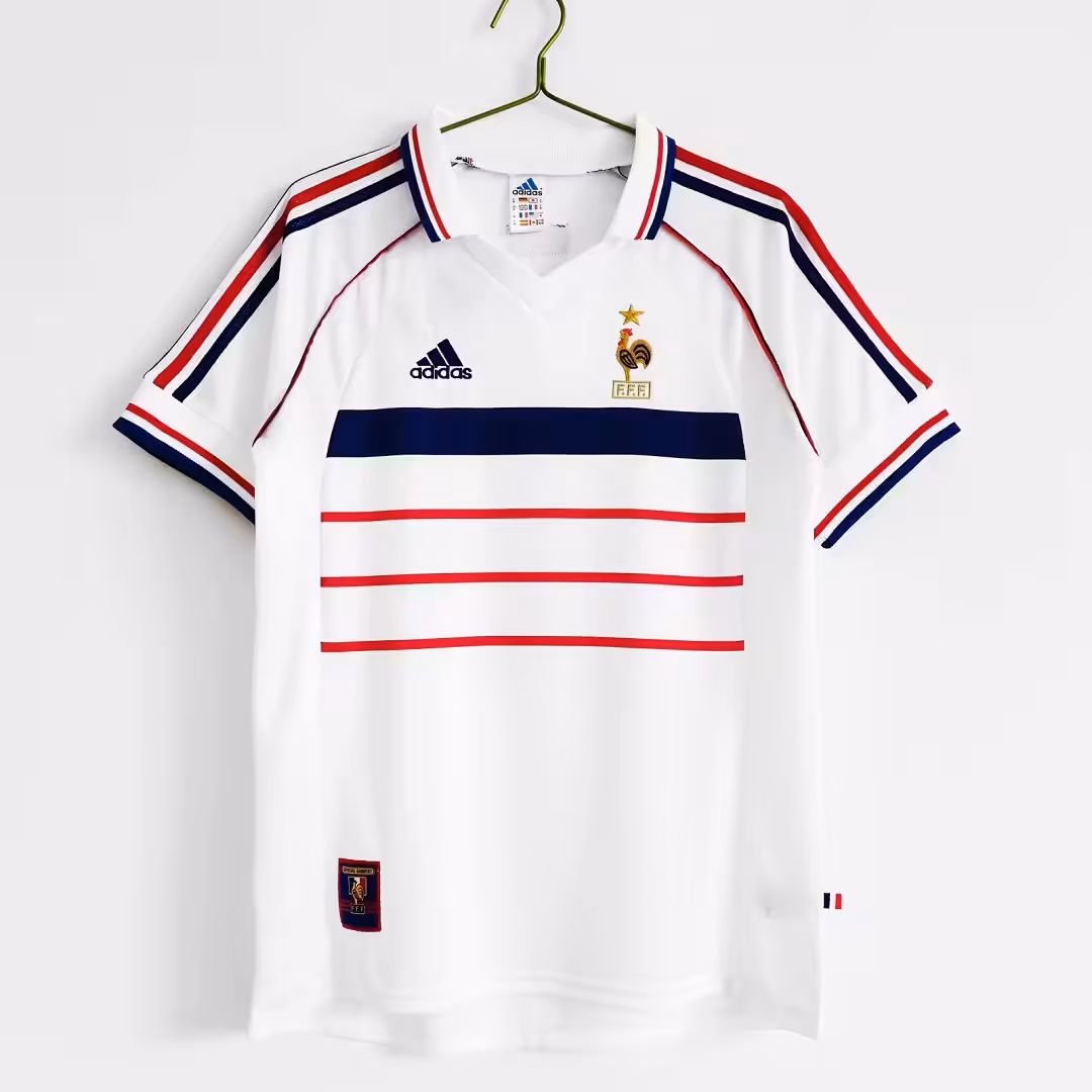 Zidane #10 Retro France Away Jersey World Cup 1998