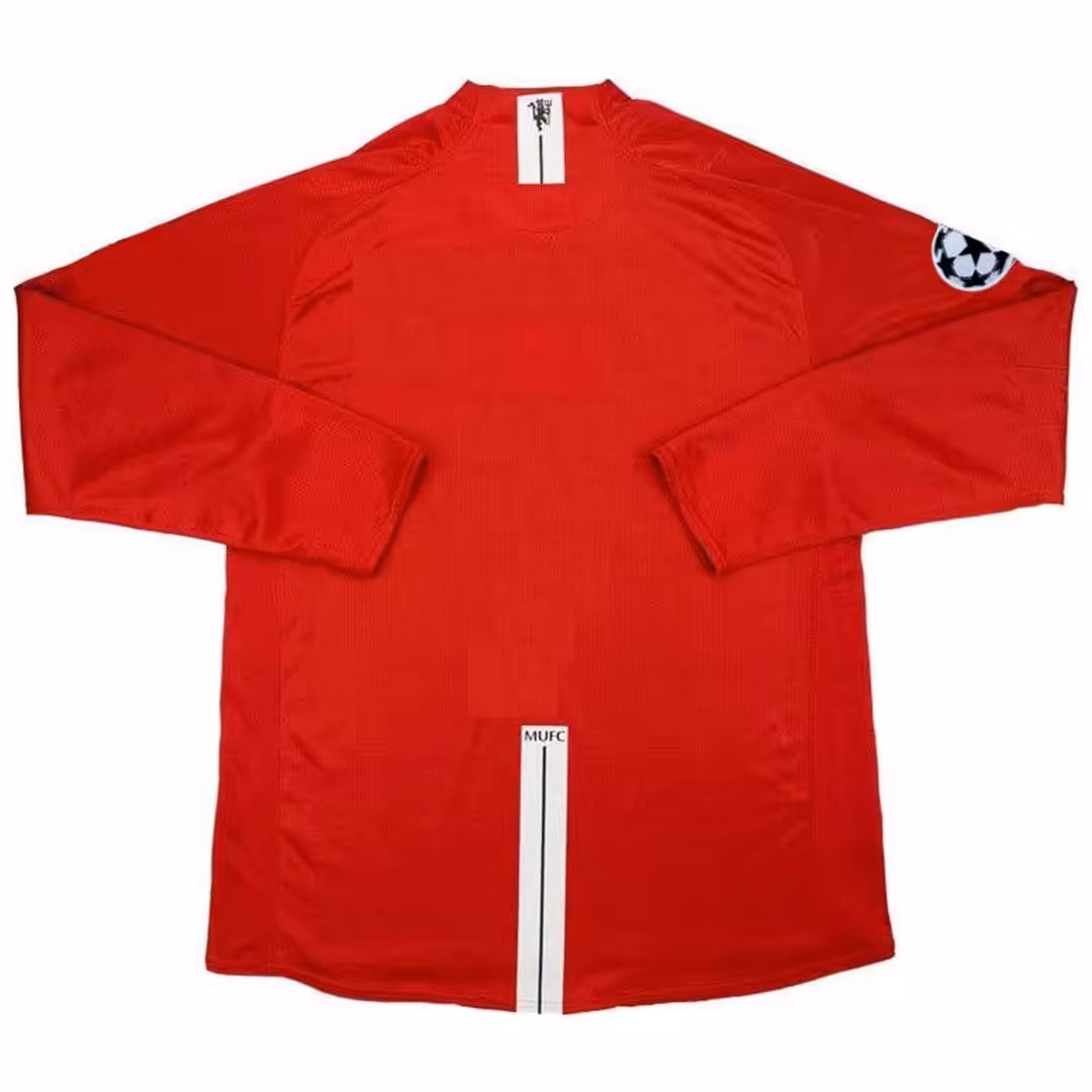 Retro Manchester United UCL Final Home Long Sleeve Jersey 2007/08