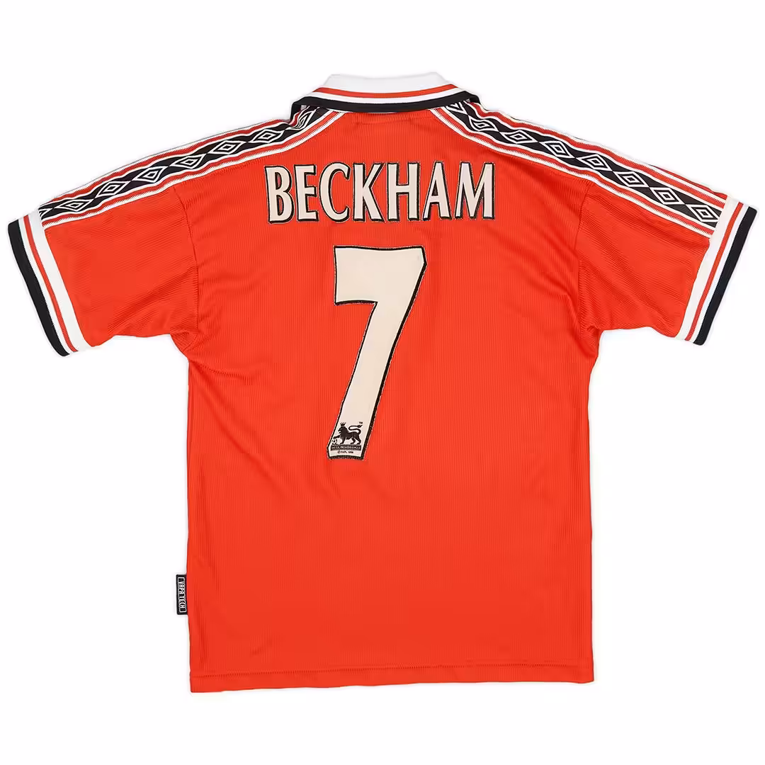 Beckham #7 Retro Manchester United Home Jersey 1999/00
