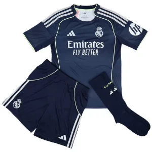 Kids Real Madrid Away Jersey Full Kit 2025/26