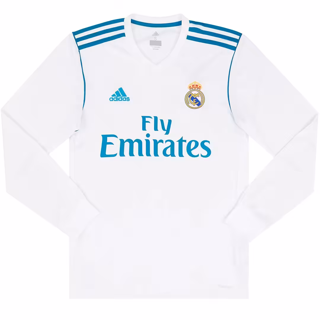 Retro Real Madrid Home Long Sleeve Jersey 2017/18