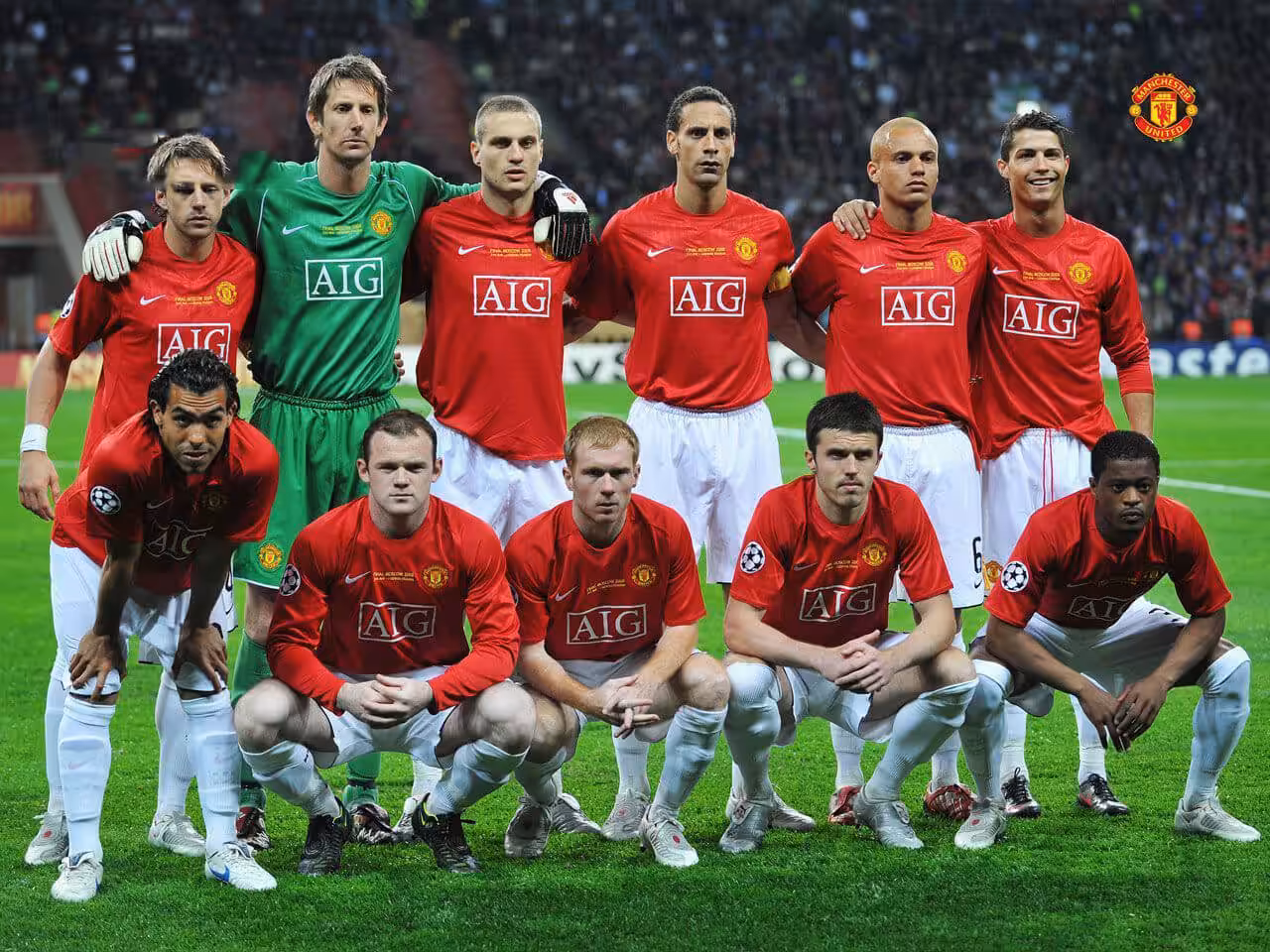 Retro Manchester United UCL Final Home Long Sleeve Jersey 2007/08