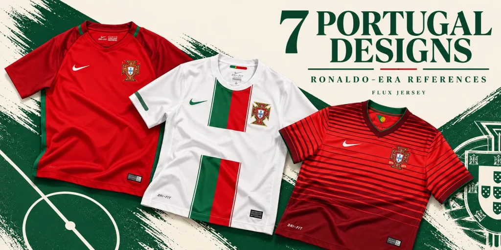 Sieben Portugal-Trikotdesigns für Ronaldo-Fans — redaktionelles Titelbild