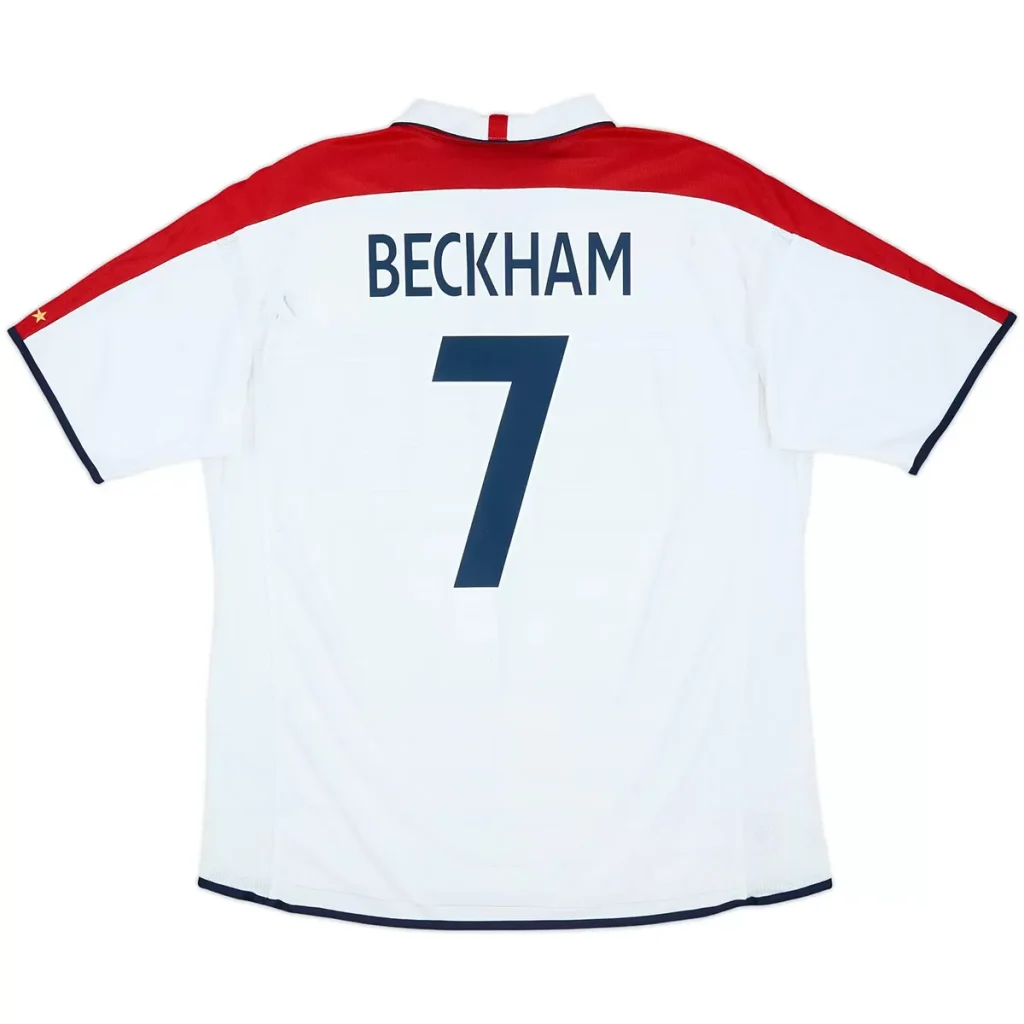Beckham #7 Retro England Home Jersey Euro Cup 2004