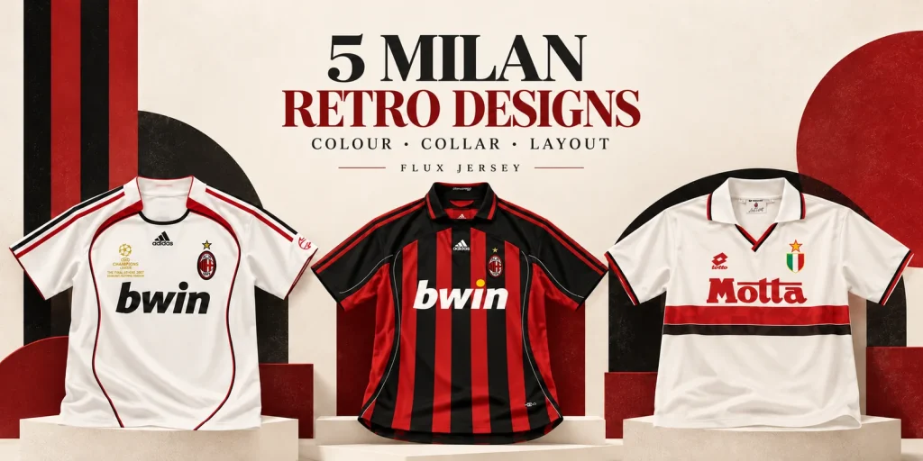 Fünf AC-Milan-Retrotrikots: eine redaktionelle Auswahl nach Optik — redaktionelles Titelbild