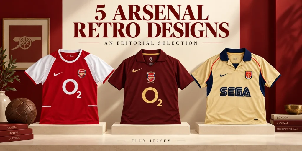 Five Arsenal Retro Jerseys: A Catalogue Design Selection — editorial cover