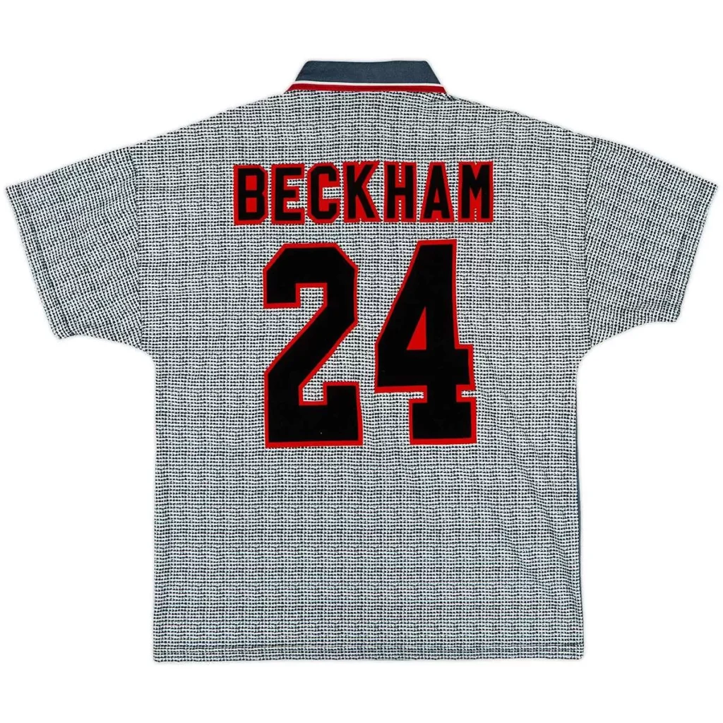 Beckham #24 Retro Manchester United Away Jersey 1995 96
