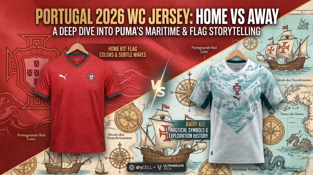 Portugal 2026 home and away jersey comparison
