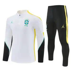 Brazil 1/4 Zipper Sweat Kit(Top+Pants) White 2026/27