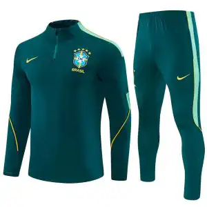Brazil 1/4 Zipper Sweat Kit(Top+Pants) Dark green 2026/27