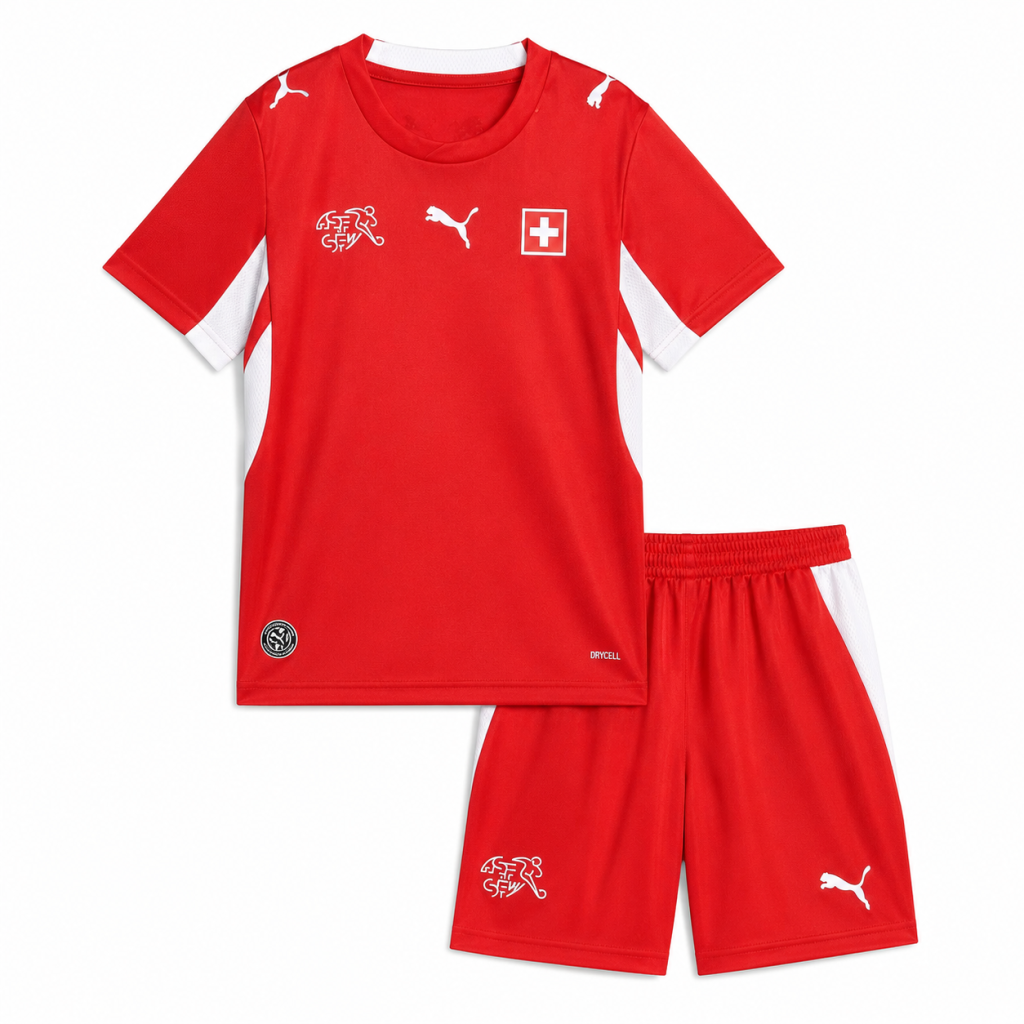Kids Switzerland Home Jersey Kit World Cup 2026