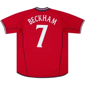 BECKHAM #7 Retro England Away Jersey World Cup 2002