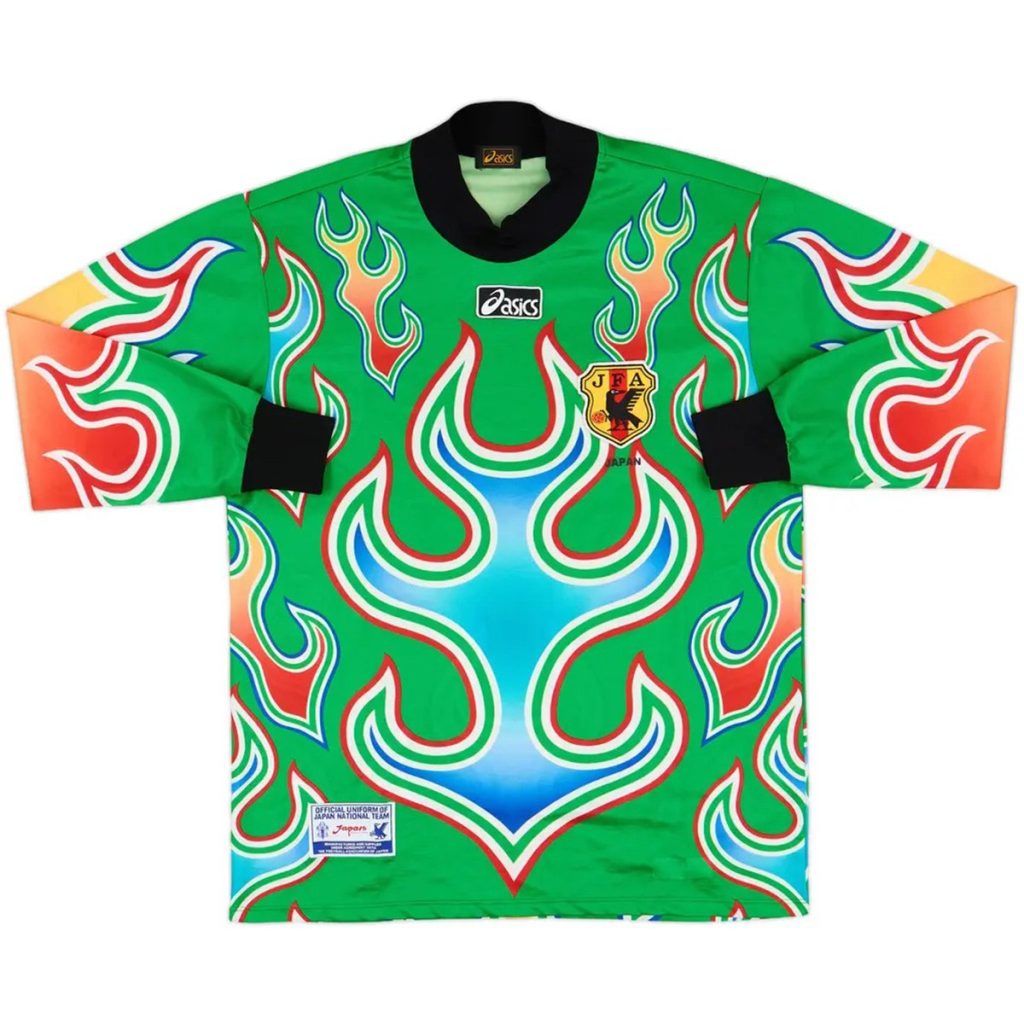 Retro Japan Goalkeeper Long Sleeve Jersey Green World Cup 1998