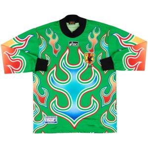 Retro Japan Goalkeeper Long Sleeve Jersey Green World Cup 1998