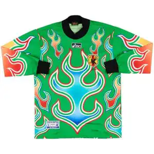 Retro Japan Goalkeeper Long Sleeve Jersey Green World Cup 1998