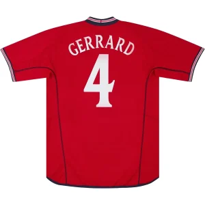 Gerrard #4 Retro England Away Jersey World Cup 2002
