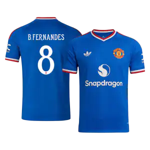 B. FERNANDES #8 Manchester United Away Jersey 2026/27 - UCL Font