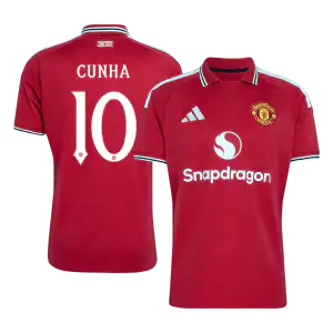 CUNHA #10 Manchester United Home Jersey 2026/27 - UCL Font