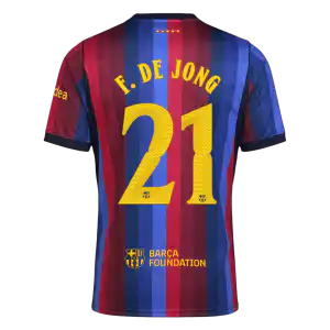 F. DE JONG #21 Barcelona Home Jersey 2026/27 - UCL Font