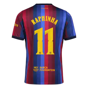 RAPHINHA #11 Barcelona Home Jersey 2026/27 - UCL Font