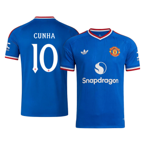 CUNHA #10 Manchester United Away Jersey 2026/27 - UCL Font
