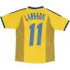 LARSSON #11 Retro Sweden Home Jersey World Cup 2002